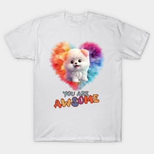 Fluffy: "You are awsome" collorful, cute, furry animals T-Shirt